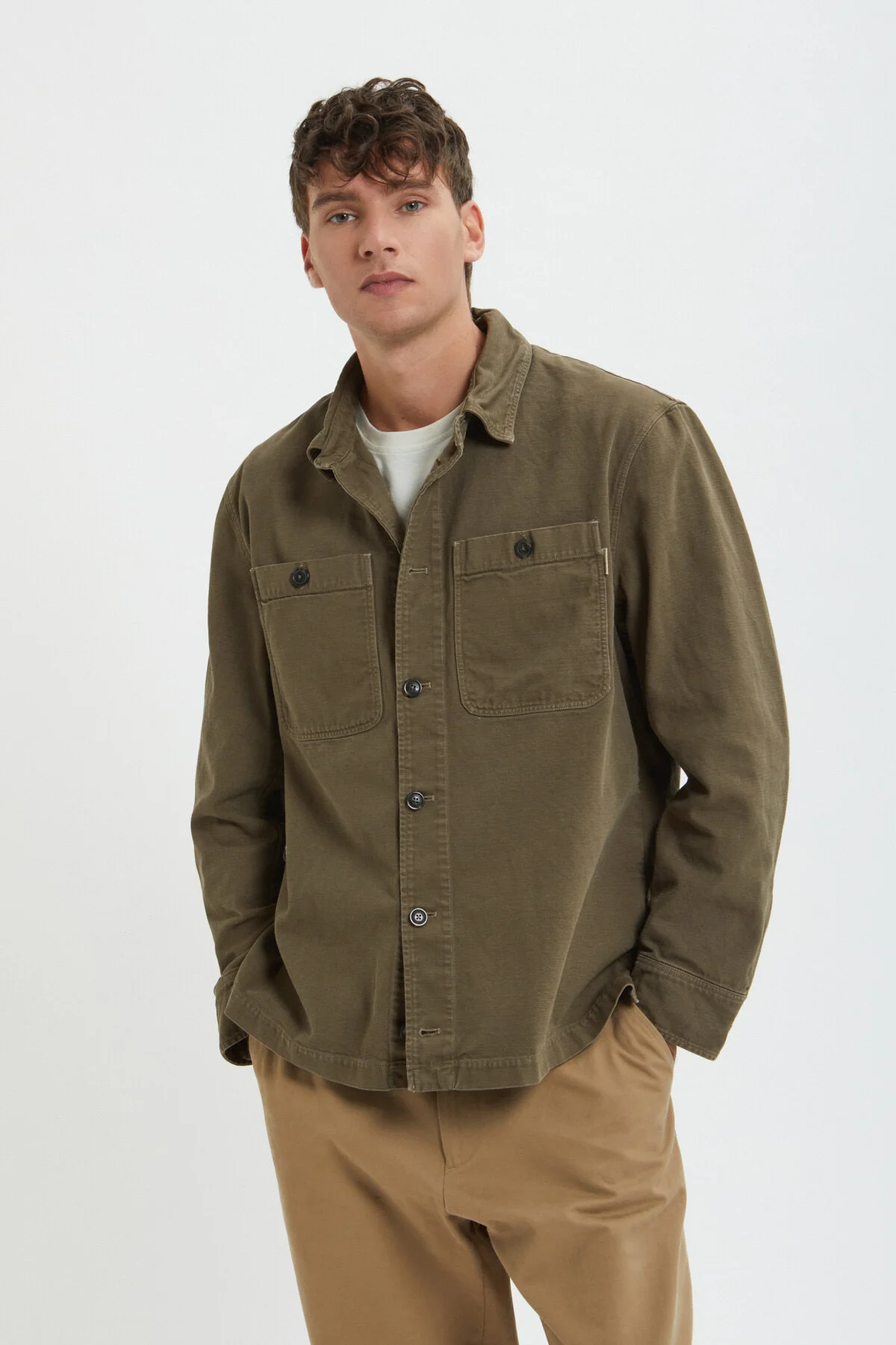 Canvas Garment Dyed Overshirt - Image 2